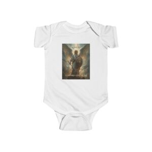 Christian Infant Bodysuit – Angel Warrior Little Warriors faith baby onesie baptism gift