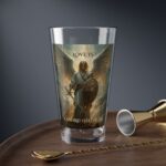 Christian mixing glass – 16oz Angel Sword Guardian Collection faith barware gift Everyday Rituals
