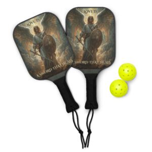 Guardian Christian pickleball paddle set Archangel Michael 2 paddles 2 balls carry bag – Sean Williams Designs