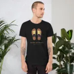 unisex-staple-t-shirt-black-heather-front-6a2922af97207.jpg Shoes of Peace T-Shirt — Armor of God Collection Christian apparel from Ephesians 6:15