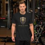 unisex-staple-t-shirt-black-heather-front-6a2923fbab0e9.jpg Shield of Faith T-Shirt — Armor of God Collection Christian apparel from Ephesians 6:16